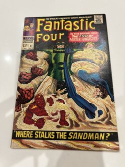 Fantastic Four 61 Sandman cover Silver Age Marvel 1967 Stan Lee comic Jack Kirby, VG