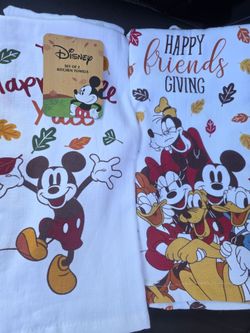 Disney Mickey Mouse Thanksgiving Kitchen Towels Set of 2