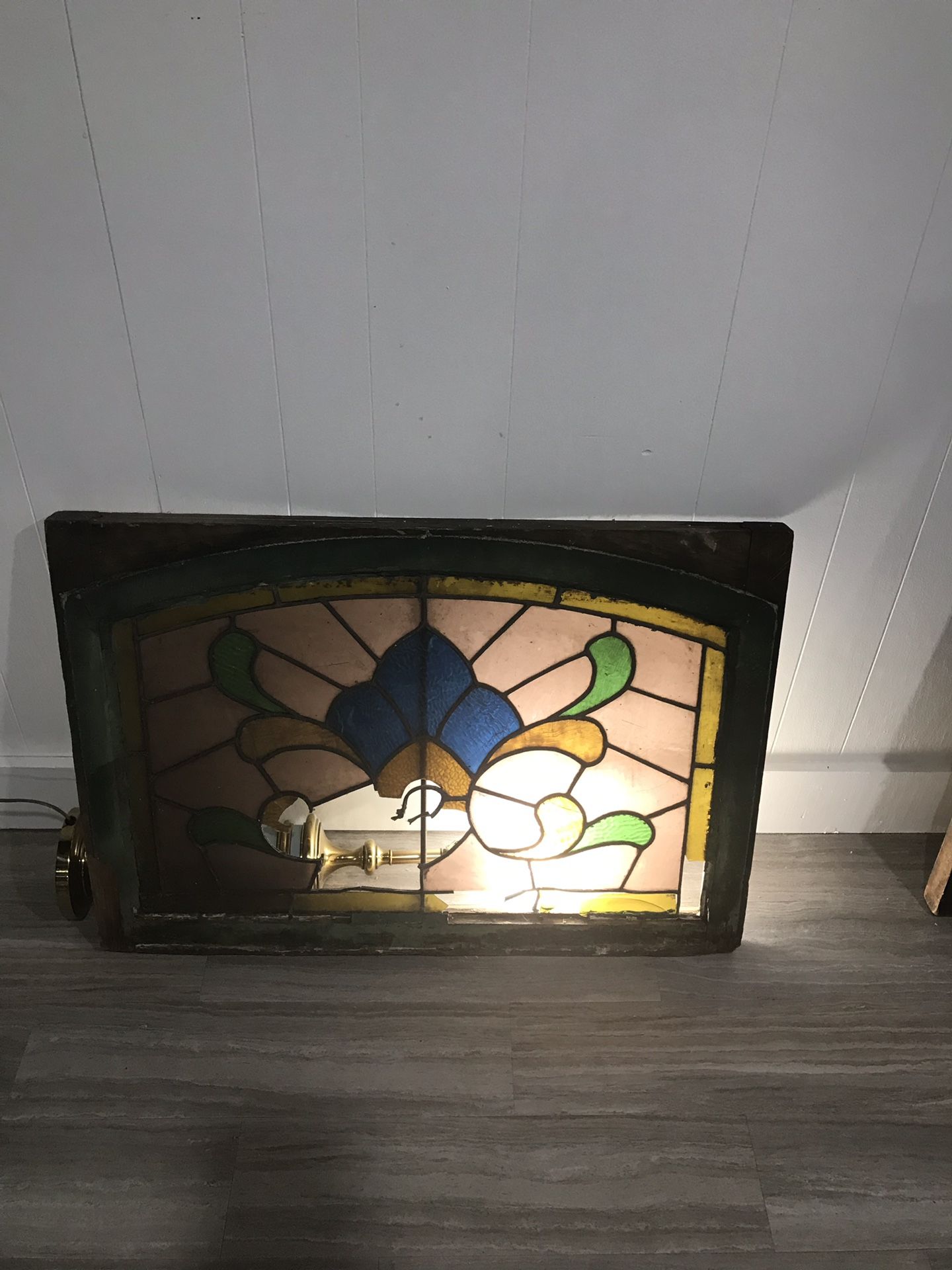 Stained glass transom window