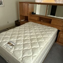 Nice Queen Bed, Boxspring & Under Metal Frame
