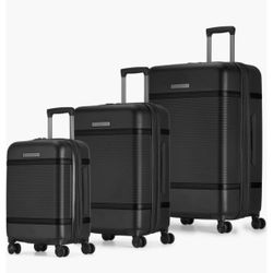 Bugatti Wellington 3 Piece Hardside Luggage Set with TSA Lock - Black 