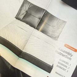 Queen Size Bed Frame with Headboard and Storage