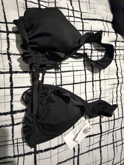 Black Ruffle Bikini top with Tags