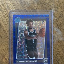 2021-22 Donruss Optic Cam Thomas Rated Rookie Blue Velocity Prizm RC #153 Nets