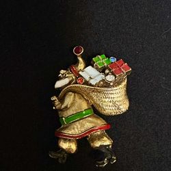 Vintage Signed ART Santa Pin/Brooch