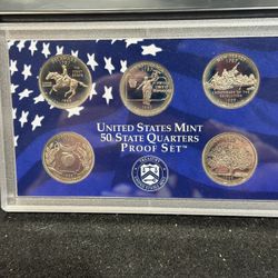 1999 S Gem Proof State Quarters In Original Government Package First 5 Quarters 