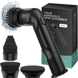 Handheld Electric Spin Scrubber, Cordless Automatic Power Scrubber for Shower, Cleaner for Tile, Grill, Dish, Sink, Shower Scrubber with 3 Brush Heads