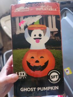 5 FT Ghost in Pumpkin Halloween Inflatable — LED