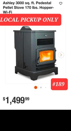 ➿️ Ashley 3000sq.ft. Pedestal Pellet Stove 170lbs. Hopper-Wifi #189