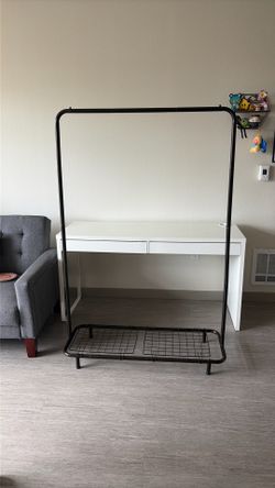 Brown clothing rack