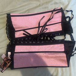 Dream girl Pink Black Reversible Corset Brand New Style 3864 