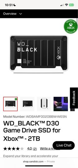 WD BLACK D30 Game Drive SSD 2TB( Firm Price)