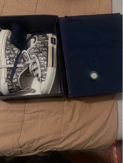 Dior B23 Low Top Lace-Up Sneakers Gray/White Monogram Logo Print w/ Box