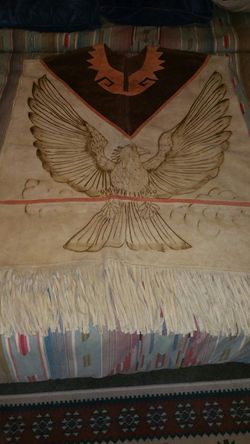 Vintage poncho From 1970s. Hand drawn.