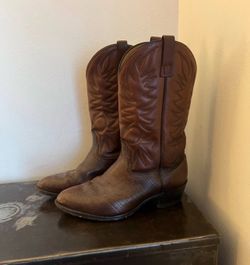Vintage Palomino Dark Brown Leather Cowboy Boots