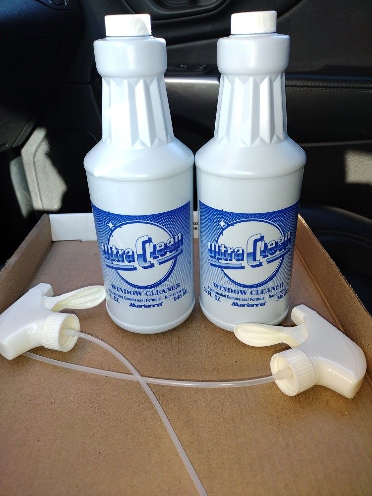 2 Bottles Streak Free -Industrial Concentrated Commercial Window Glass Cleaner 64oz