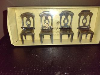 Silver "Chair" Placecard Holders (4)