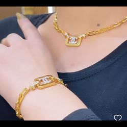 Jewellery Set Plated Gold 21 K