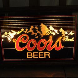 1980s Coors Beer Bar Sign Lighted Mirror  25" x 18" 