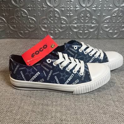 FOCO NFL Dallas Cowboys Women’s Repeat Print Canvas Low Top Sneakers … size 8