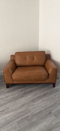 Caramel leather chair