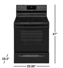 Frigidaire 30" Electric Range with 5 Heating Elements, 5.3 cu. ft. Capacity, One-Touch Self Clean, Quick Boil in Black (2 available) [BRAND NEW}