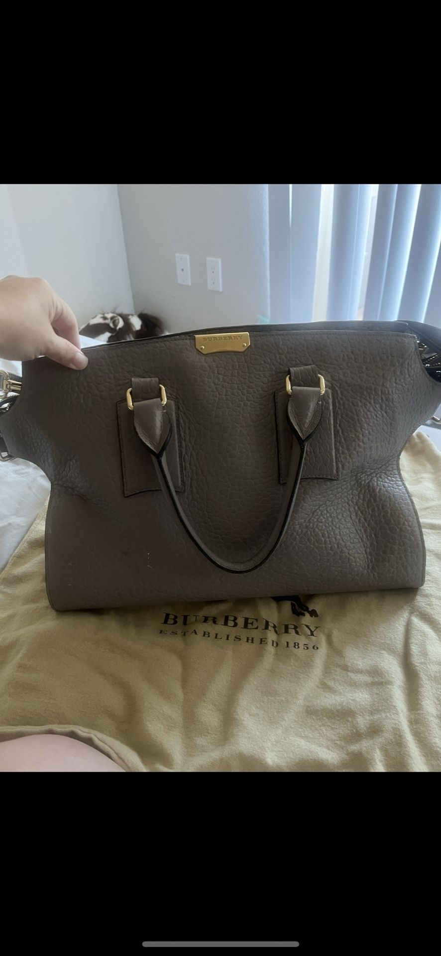 Burberry Handbag Large Gray
