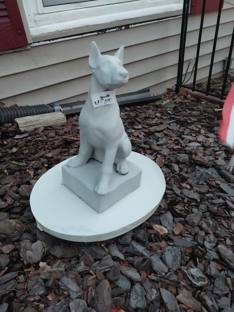 Garden Concrete DOG Statue 12 Inch Tall 