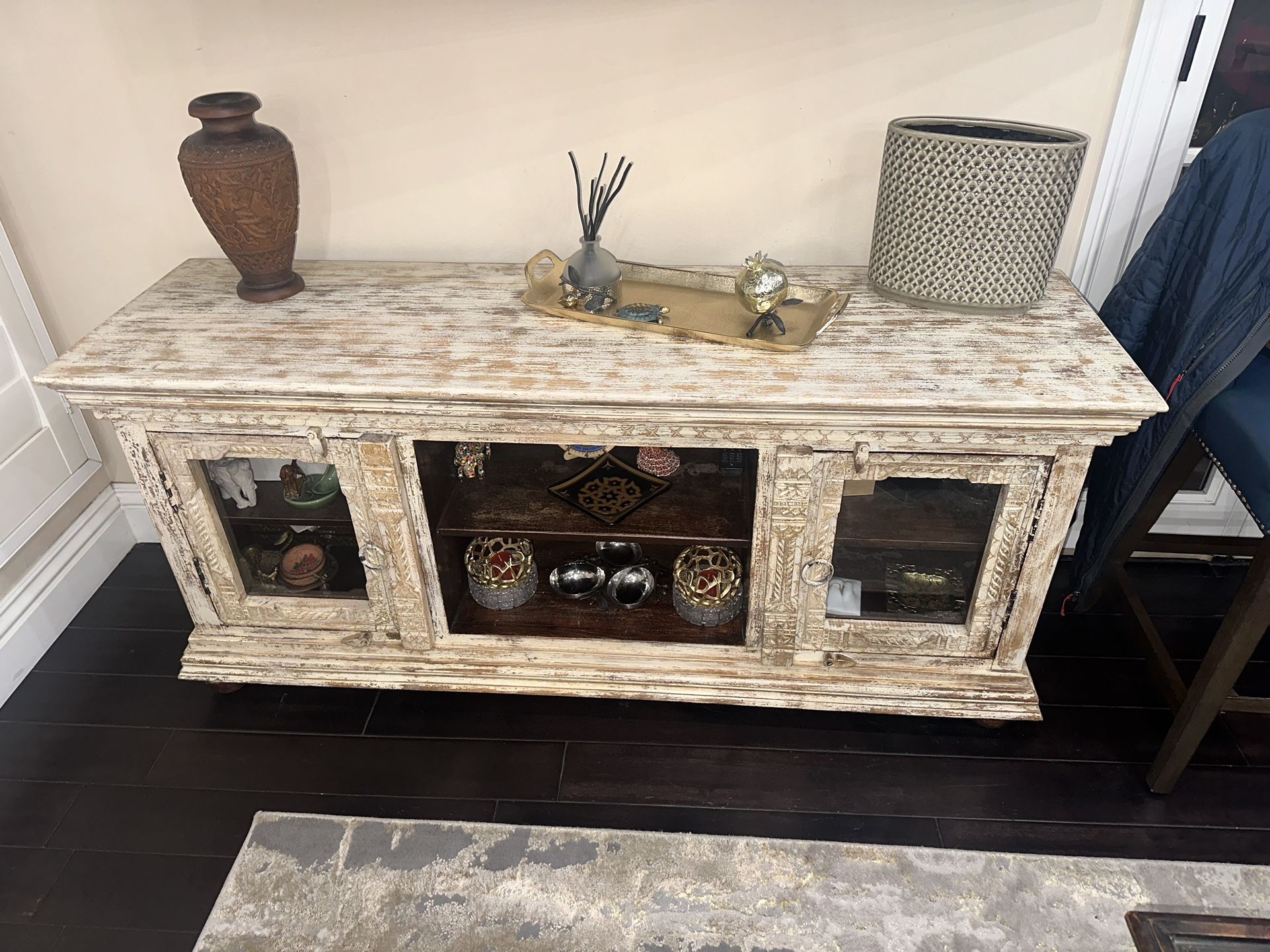 Vintage Wood Chest TV Stand sideboard