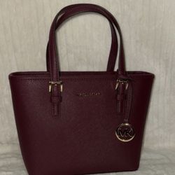 Michael Kors Women’s Burgundy Jet Set Tote Bag