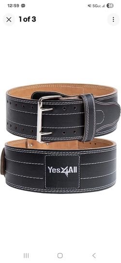 Yes4All 100% Leather Premium Weightlifting Belt/Genuine Leather (Medium)