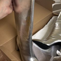 New Zara Silver Platiumn Boots