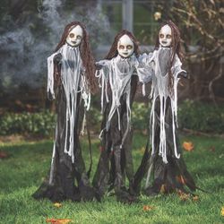 Light-Up Spooky Doll Yard Stake Halloween Decorations - 3 Pc. 