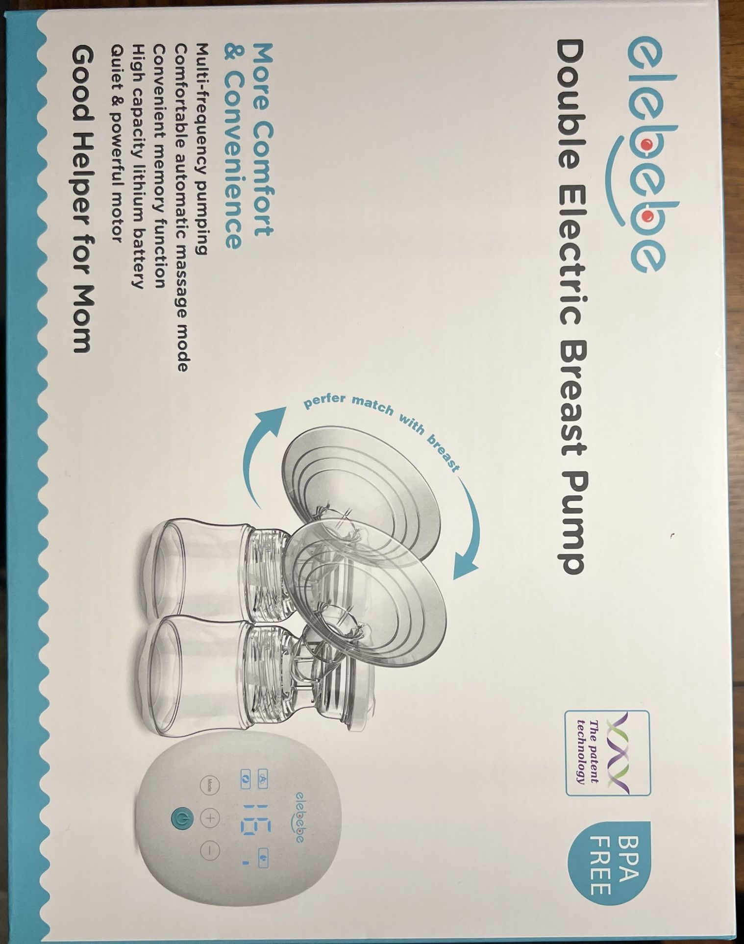 Brand New elebebe Double Electric Breast Pump BPA Free Model BBT-896AS