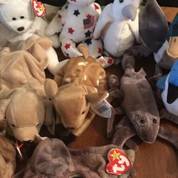 Lot Of 12 Original 1(contact info removed) TY beanie babies