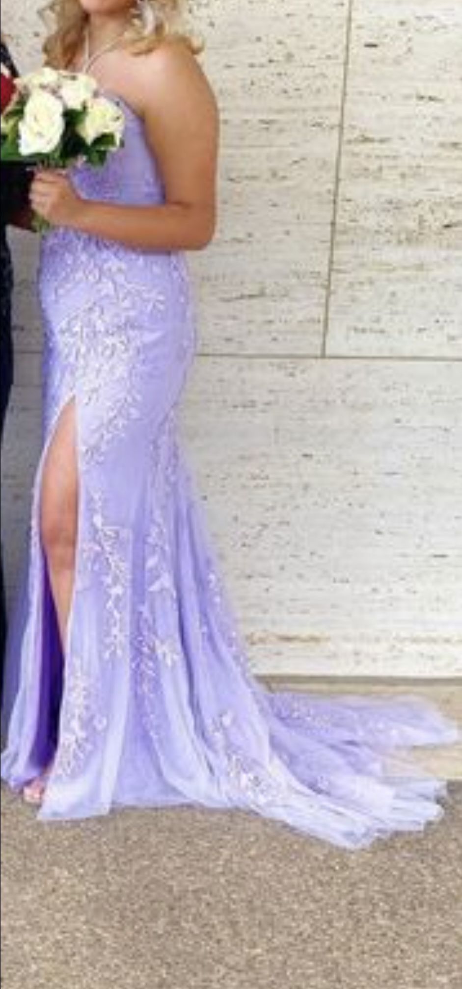 Lilac Flower Sherri Hill Prom Dress