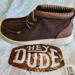 *NEW* Hey Dude Wally Mid Gripr Vin Classic Shoe Mole/Downtown Brown Mens Size 7
