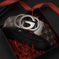 Men’s Genuine Leather Belt – Automatic Metal Buckle Luxury Designer Strap