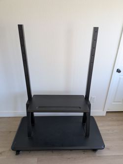 Rolling TV Floor Stand Cart with Shelf – Stand Only / No TV Bracket