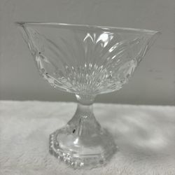 Vintage Aderia Crystal Clear Glass Pedestal Candy Bowl 