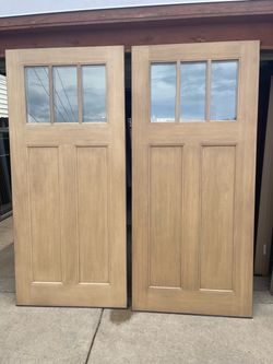 New slabs fiberglass wood grain size w36 h79 $375 each. Universal you can do left or right