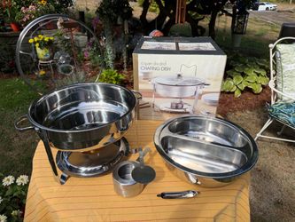 6 Quart Divided Stainless Steel Chafing Dish Set