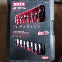 *ICON Profesional Flex Ratchet Wrench Set AP Set SAE