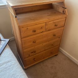 Solid Wood Dresser And Changing Table 