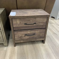 Wooden Nightstand 2 Drawer