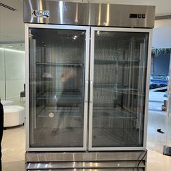 Avantco SS-2R-G-HC 54" Stainless Steel Glass Door Reach-In Refrigerator