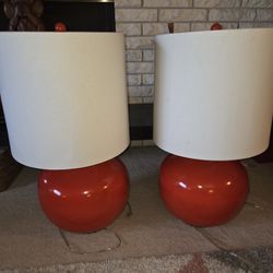 MCM LARGE ORANGE LAMPS 1960's