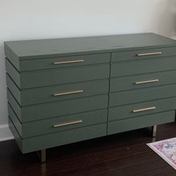 CRATE AND KIDS Jewel Dark Green Wood Wide 6-Drawer Kids Dresser 