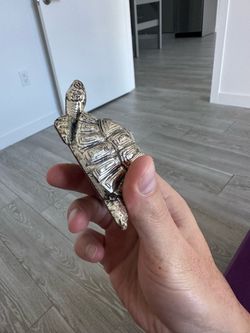 1996 Silver Vintage Italian Nova Art 996 Silver Turtle Figurine- Italian Antique-