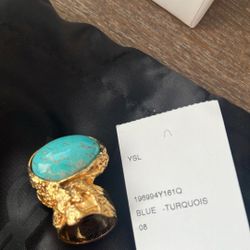 Saint Laurent Arty Turquoise Ring Size 8